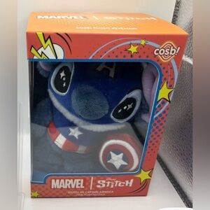 marvel Stitch Captain America Plush Toy - Blue and Red